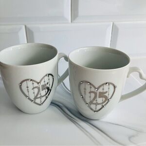 Cups Verdici Design design heart 25th Anniversary strass white porcelain